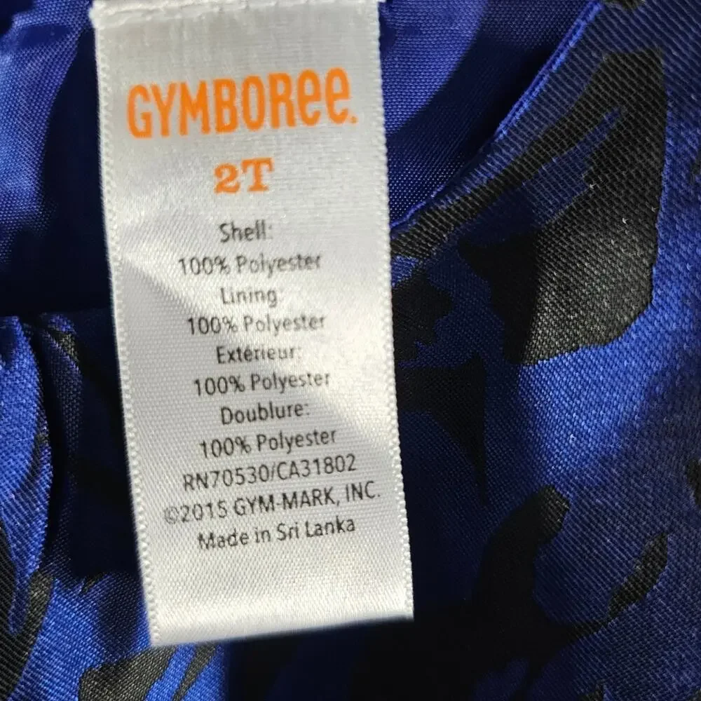 Gymboree Fancy Flowers Blue/ Black Lined Polyester Dress Little Girls 2T